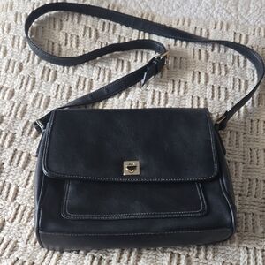 Liz Claiborne Elegant Black Leather Crossbody Bag